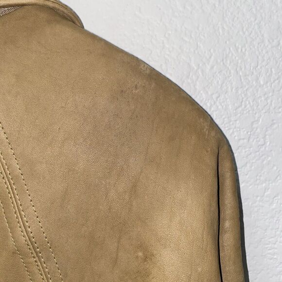 Lone Pine Womens Tan Leather Bomber Jacket Size Small - Picture 4 of 12